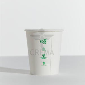 8oz Single Wall Truly Eco Cup Sleeve  - White (50)